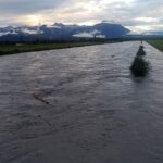 Der Alpenrhein führ deutlich mehr Wasser als gewöhnlich (Standort 47.333754, 9.594458)